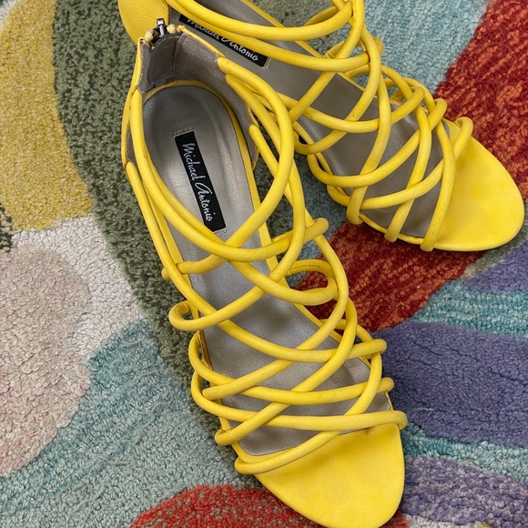 Bright Yellow Comfy, Sexy, Strappy Sandals - Picture 3 of 6